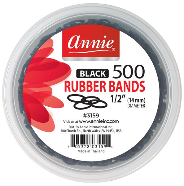 Annie 500Pc Rubber Bands Black